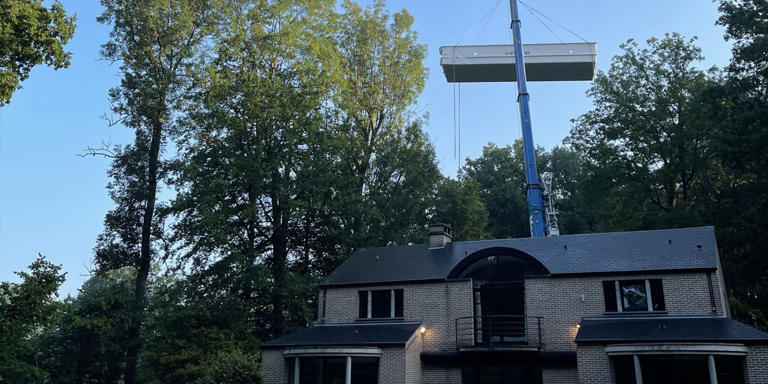Installation d'une piscine extérieure Monobloc Stagnum à Dworp
